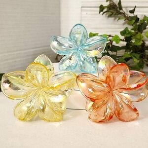 3 Hibiscus Plumeria Double Flower Hair Claw Clips New